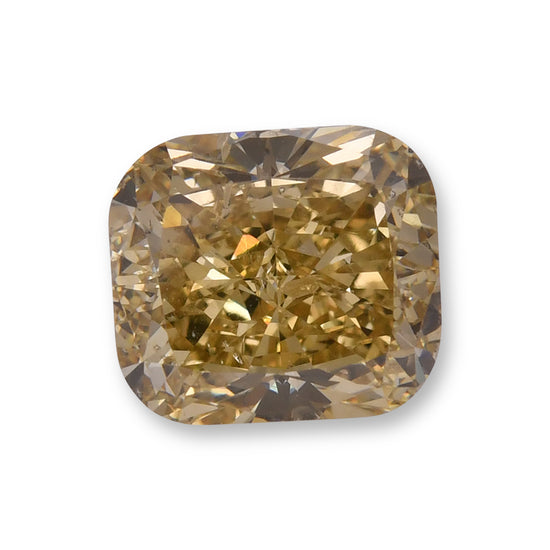 6.60 Carat Fancy Brownish Yellow Cushion Diamond SI2 GIA