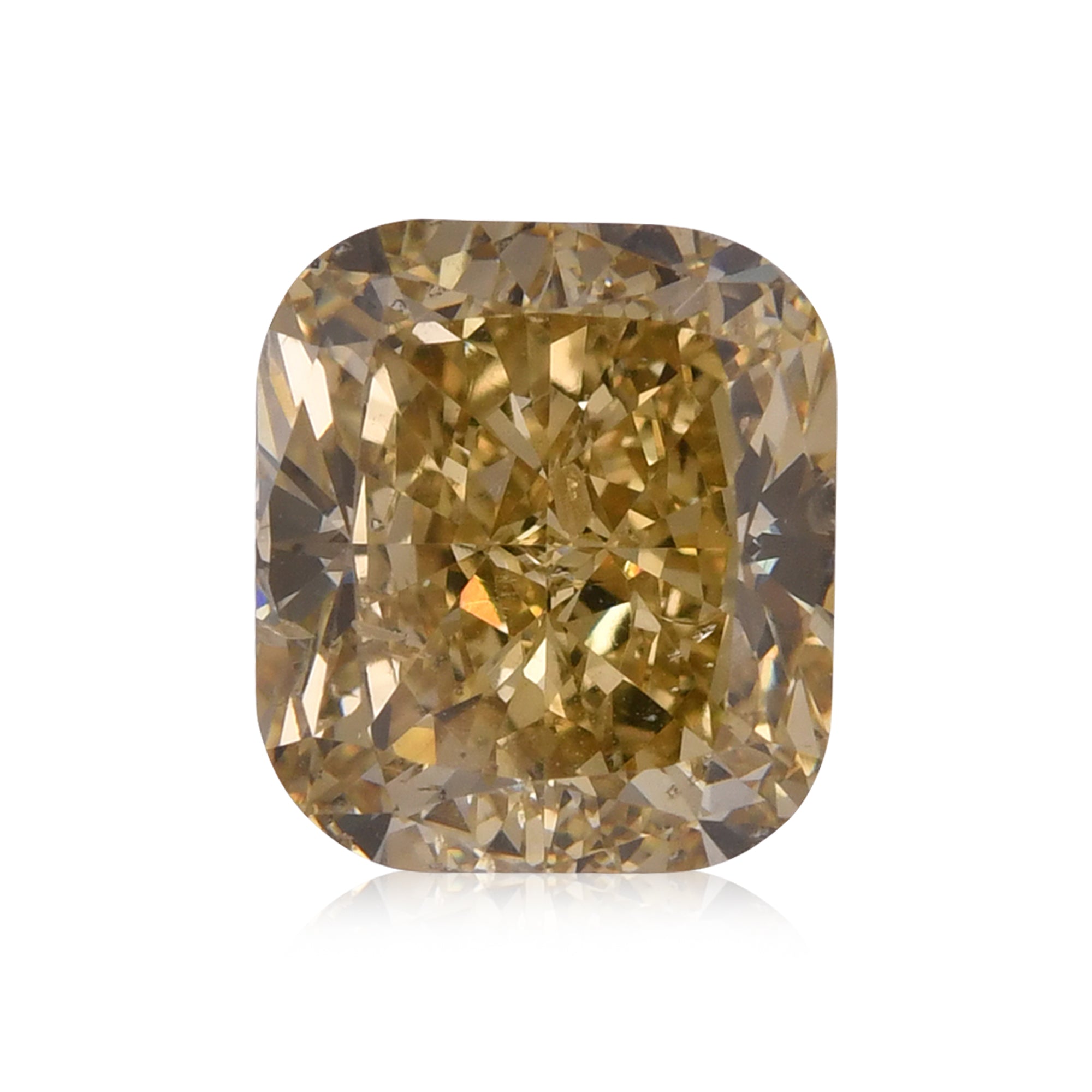 6.60 Carat Fancy Brownish Yellow Cushion Diamond SI2 GIA | LEIBISH