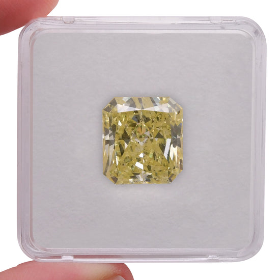10.04 Carat Fancy Yellow Radiant Diamond (I2) GIA
