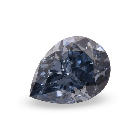 0.92 Carat Fancy Vivid Blue Pear Diamond SI1 GIA