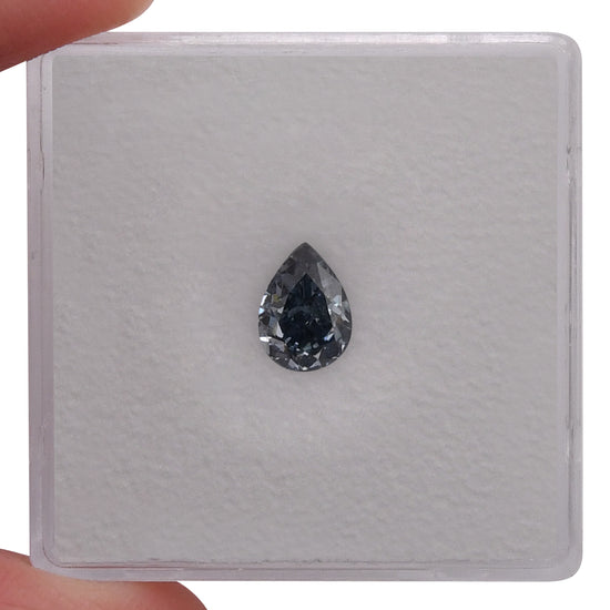 0.92 Carat Fancy Vivid Blue Pear Diamond SI1 GIA