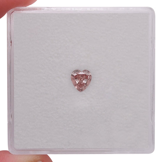 0.31 Carat Fancy Intense Pink HEART Diamond I1 GIA