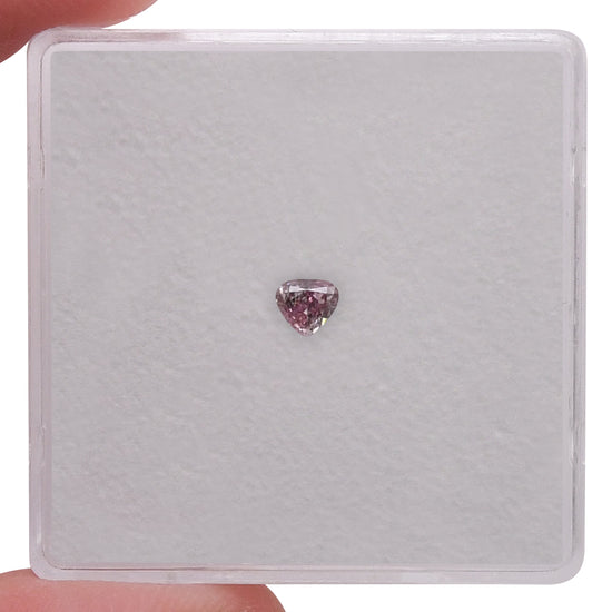 0.11 Carat Fancy Purple Pink HEART Diamond (I1) GIA