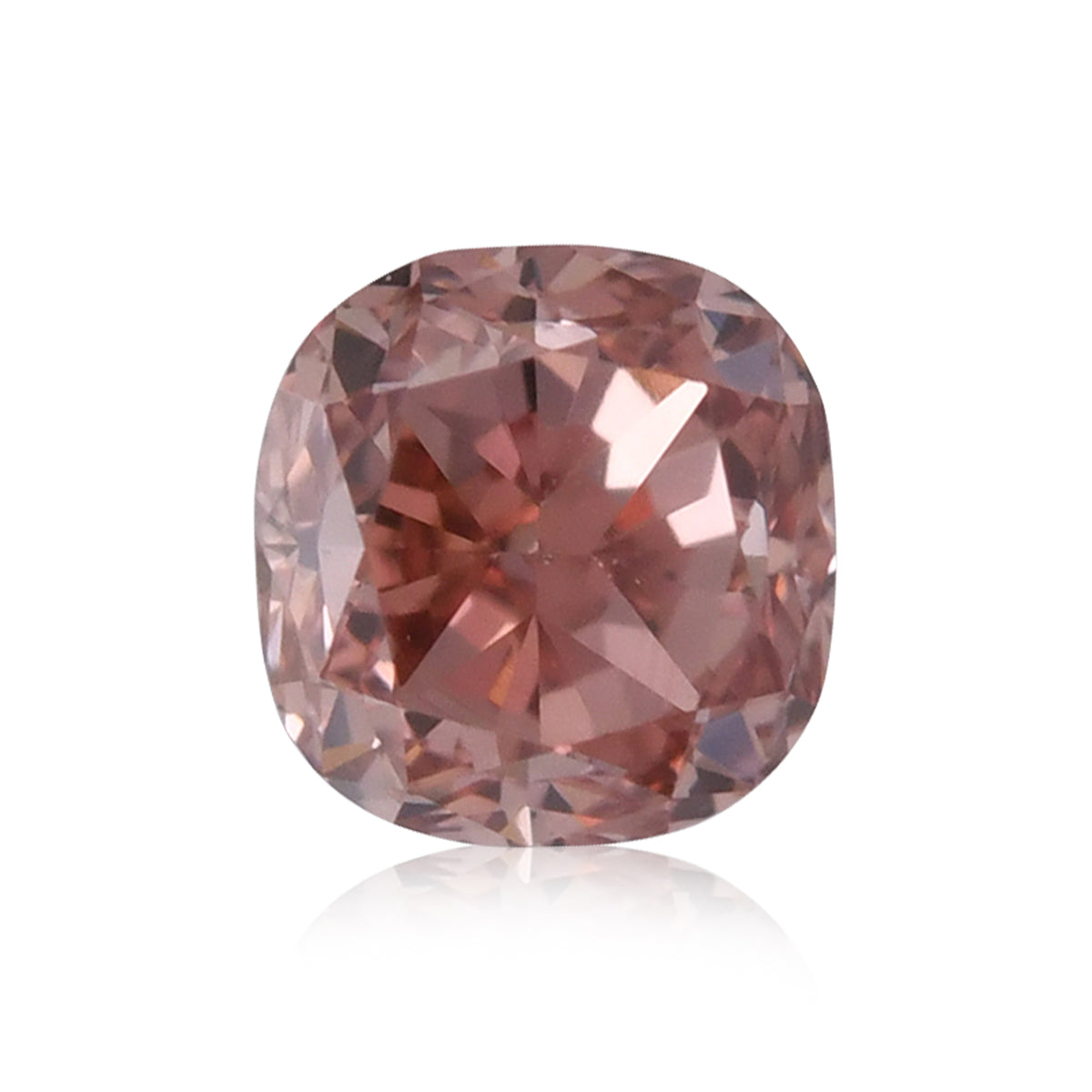 0.20 Carat Fancy Deep Brownish Orangy Pink Cushion Diamond VVS2 
