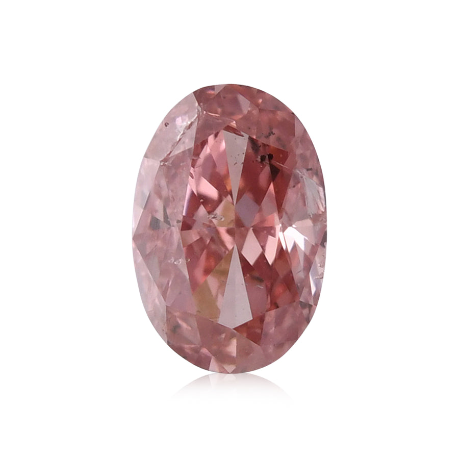 Diamante Ovale Rosa-Arancio Intenso Fancy da 0,31 Carati (I1) GIA