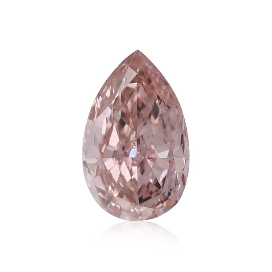 0.18 Carat Fancy Orangy Pink Pear Diamond SI1 GIA