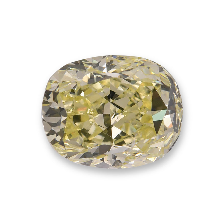 6.16 Carat Fancy Light Yellow Cushion Diamond SI2 GIA