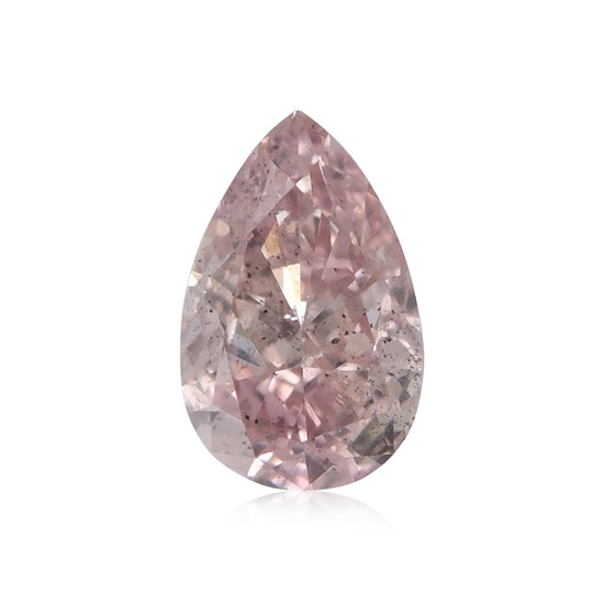 0.30 Carat Fancy Orangy Pink Pear Diamond SI2 GIA