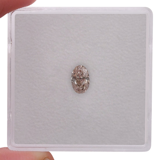 0.34 Carat Fancy Light Brown Pink Oval Diamond I1 GIA