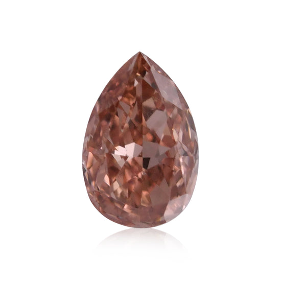 Diamante Rosa-Arancio Brunastro Fantasia a Pera, 0,16 carati, VS2 GIA