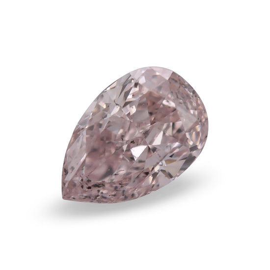 0.26 Carat Fancy Light Orangy Pink Pear Diamond I1 GIA