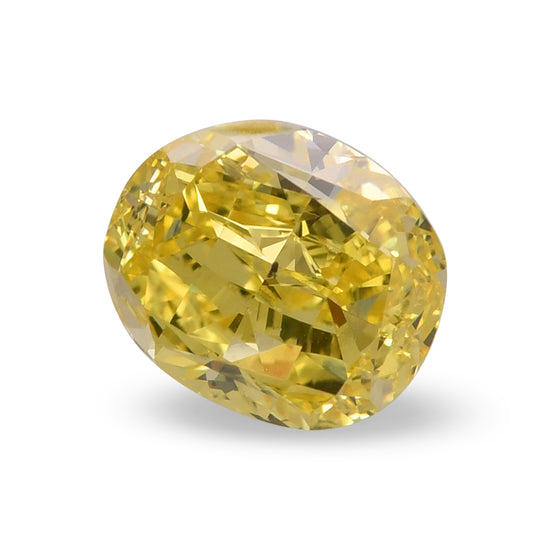 3.03 Carat Fancy Vivid Yellow Oval Diamond SI2 GIA