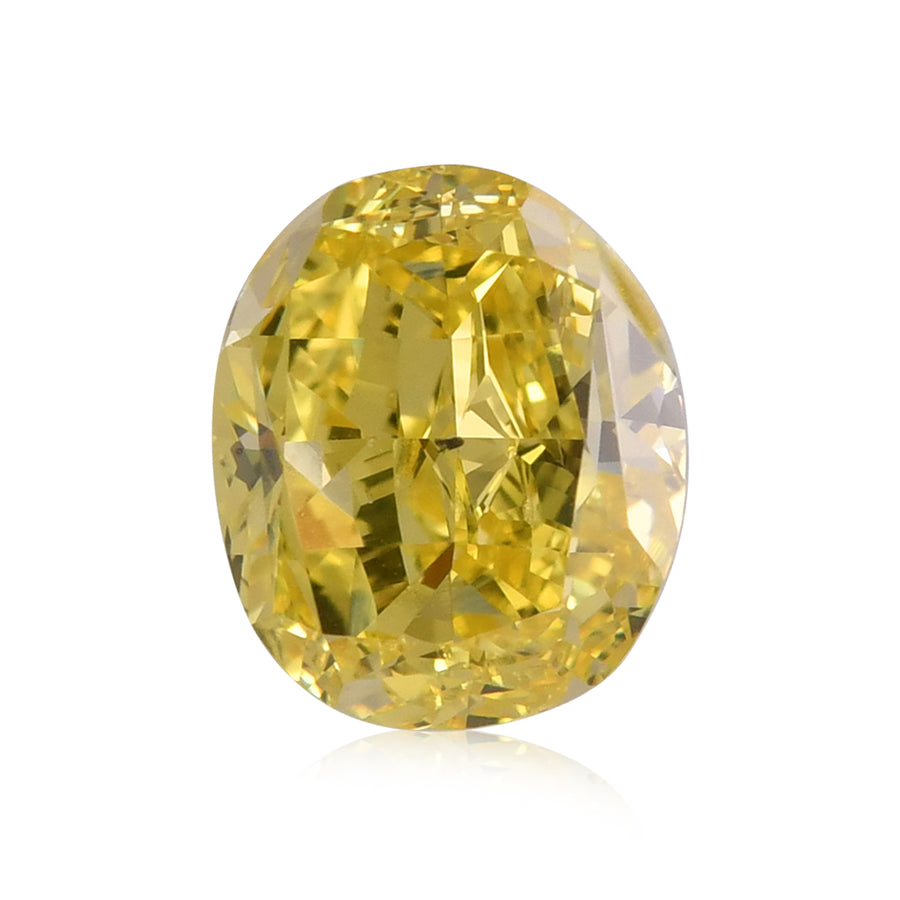 3.03 Carat Fancy Vivid Yellow Oval Diamond SI2 GIA
