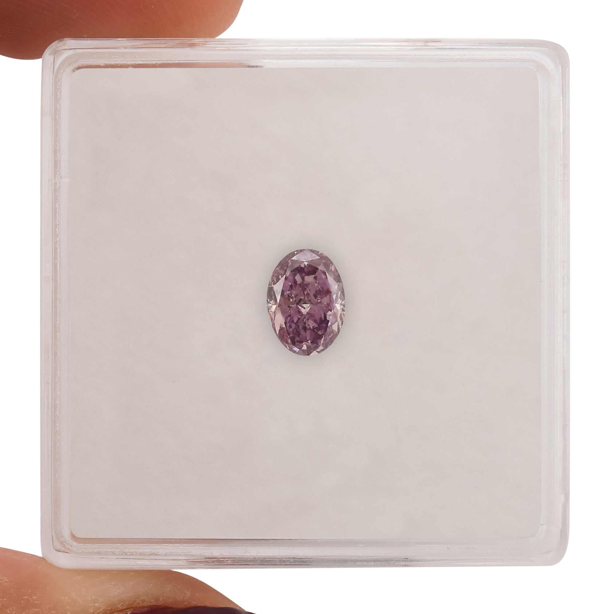 0.54 Carat Fancy Brownish Purple Pink Oval Diamond SI2 GIA | LEIBISH