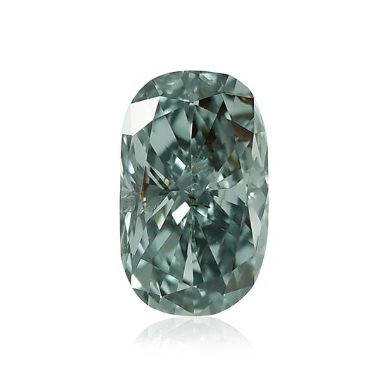 0.45 Carat Fancy Grayish Bluish Green Cushion Diamond (I1) GIA