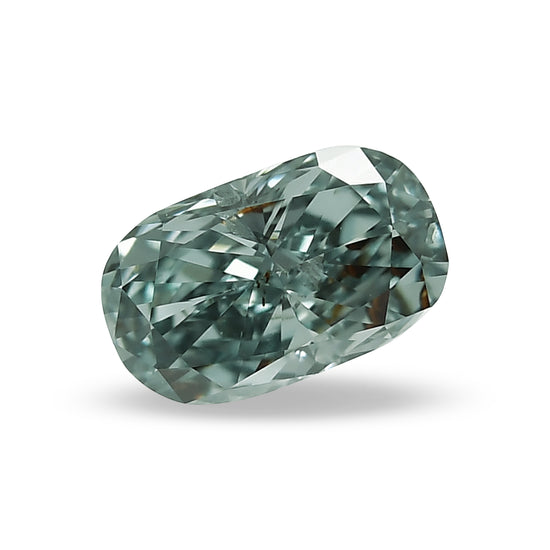 0.45 Carat Fancy Grayish Bluish Green Cushion Diamond (I1) GIA