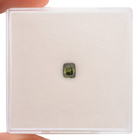 0.22 Carat Fancy Deep Grayish Yellowish Green Cushion Diamond (I3) GIA