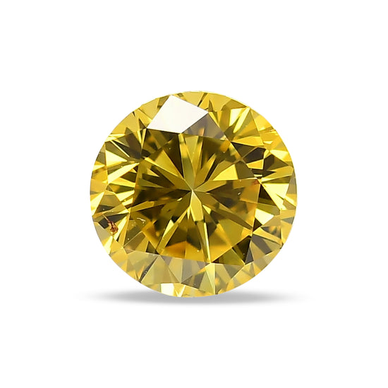 0.71 Carat Fancy Vivid Yellow Round Diamond SI2 GIA