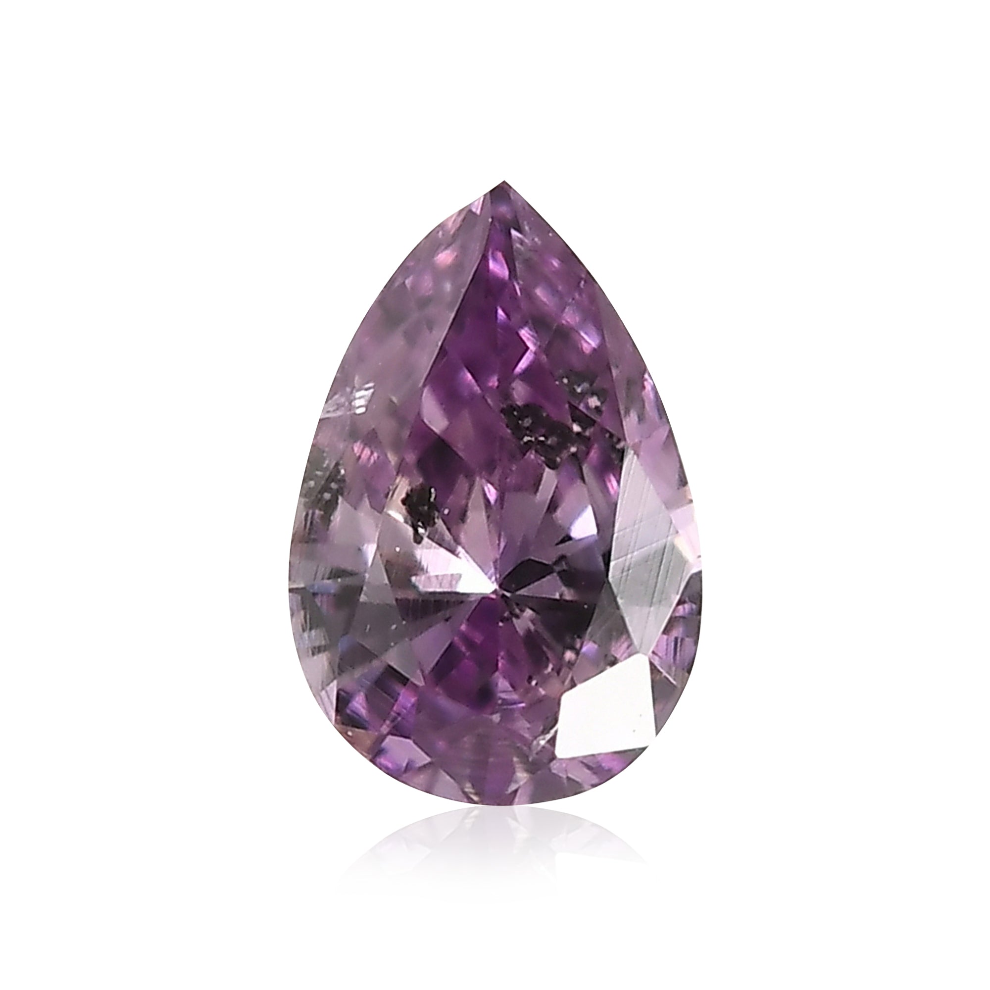 0.15 Carat Fancy Brownish Purple Pink Pear Diamond (I2) GIA | LEIBISH