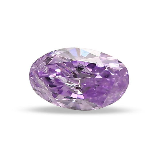 0.13 Carat Fancy Intense Pink Purple Oval Diamond (I3) GIA