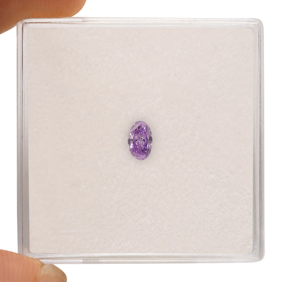 0.13 Carat Fancy Intense Pink Purple Oval Diamond (I3) GIA