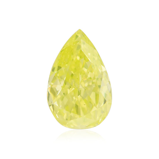 0.21 Karat Fancy Intense Yellow Green Pear Diamant VS1 GIA