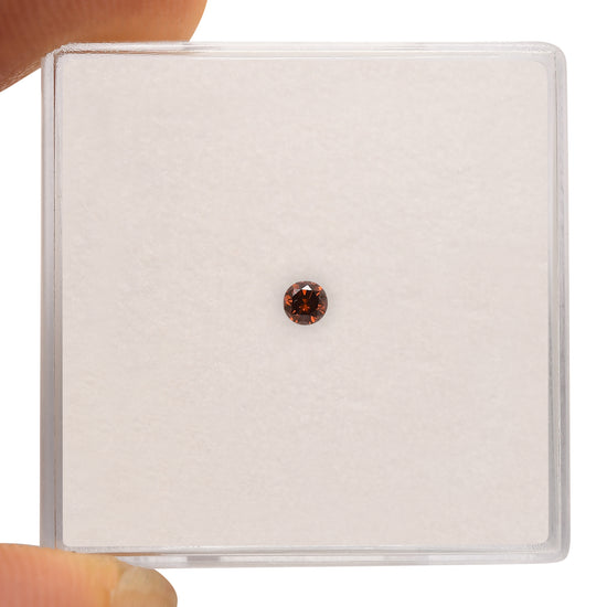 0.05 Carat Fancy Deep Brownish Orange Round Brilliant Diamond (SI1) GIA