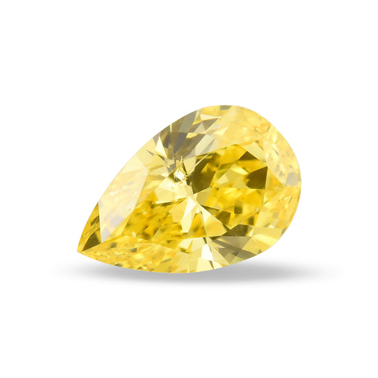 0.32 Carat Fancy Vivid Yellow Pear Diamond (SI1) GIA