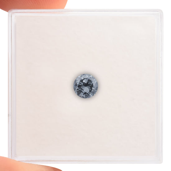 0.34 Carat Fancy Blue Gray Round Brilliant Diamond (I1) GIA