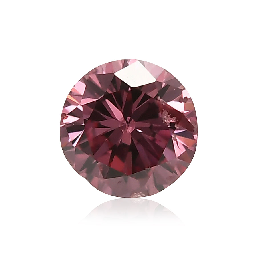 0,13 Karat Fancy Deep Purplish Pink Diamant im Rundschliff (SI2) GIA