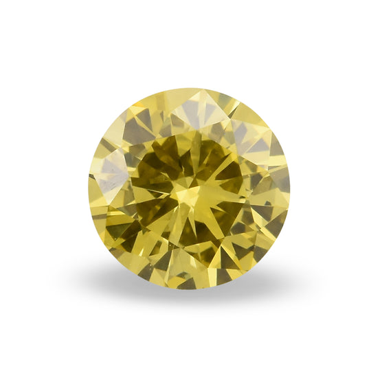 0.25 Carat Fancy Intense Yellow Round Diamond (VS2) GIA