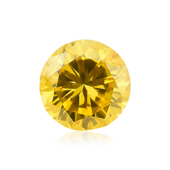 0.35 Carat Fancy Vivid Yellow Round Diamond (SI2) GIA