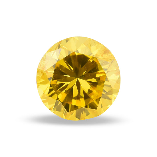 0.35 Carat Fancy Vivid Yellow Round Diamond (SI2) GIA