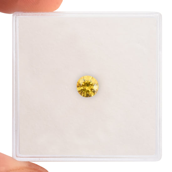 Diamante Rotondo Giallo Fancy Vivid da 0,23 Carati (SI1) GIA