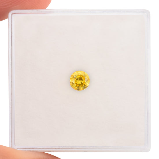 Diamante Brillante Rotondo Giallo Arancio Fantasia Intensa da 0,24 carati (SI1) GIA