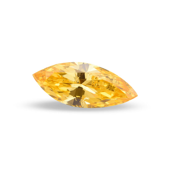 0.39 Carat Fancy Intense Yellow Orange Marquise Diamond (I1) GIA