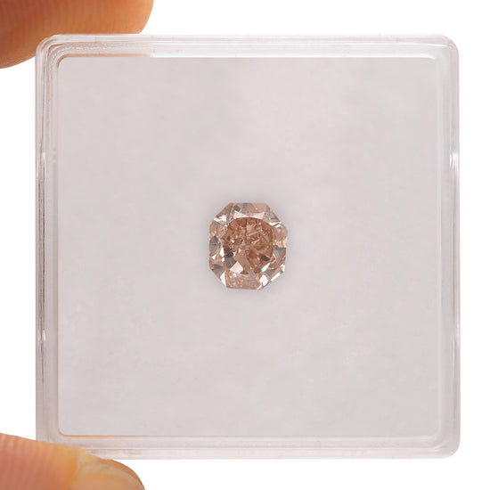 1.05 Carat Fancy Brown Pink Radiant Diamond (SI2) GIA