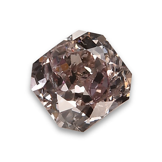 0.70 Carat Fancy Brown Pink Radiant Diamond I1 GIA