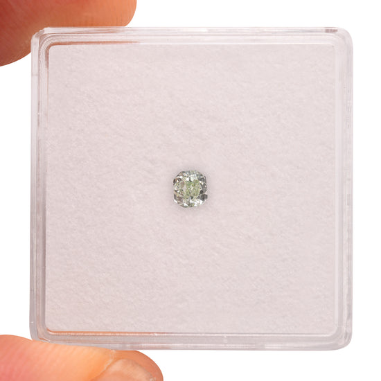 0.14 Carat Fancy Green Radiant Diamond (VS1) GIA