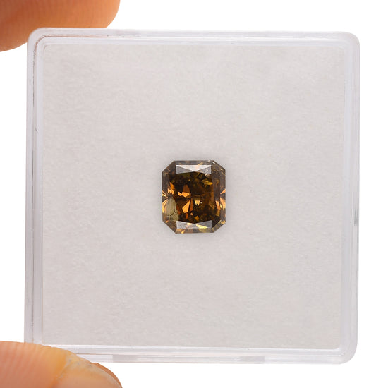 Diamante Fancy Yellow Brown taglio Radiant da 1,02 carati (I2) GIA