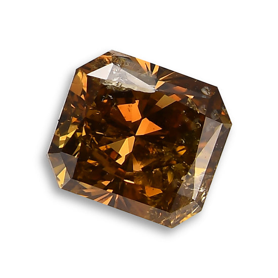 Diamante Fancy Yellow Brown taglio Radiant da 1,02 carati (I2) GIA