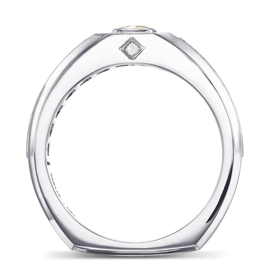 Fancy Yellow Cushion Diamond Men's Ring