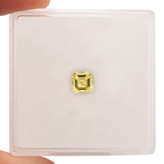 0.43 Carat Fancy Intense Yellow Asscher Diamond SI1 GIA