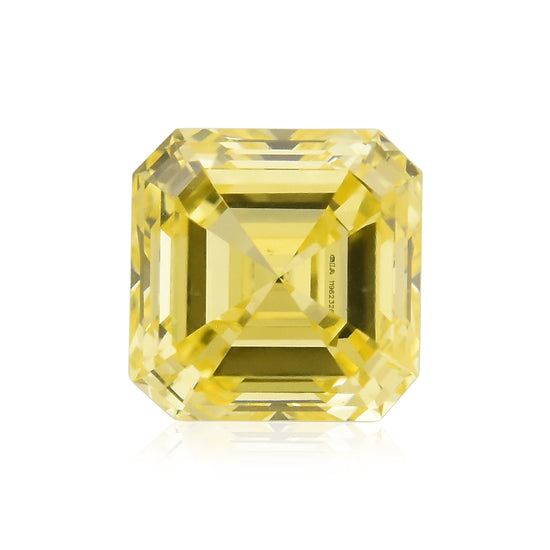 0.32 Carat Fancy Intense Yellow Asscher Diamond SI2 GIA