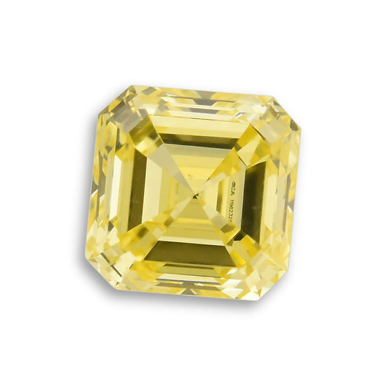 0.32 Carat Fancy Intense Yellow Asscher Diamond SI2 GIA