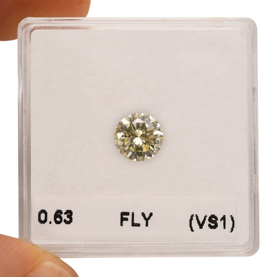 0.63 Carat Fancy Light Yellow Round Brilliant Diamond (VS1)