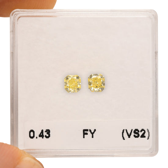 0.43 Carat Fancy Yellow Radiant Diamonds (VS2)