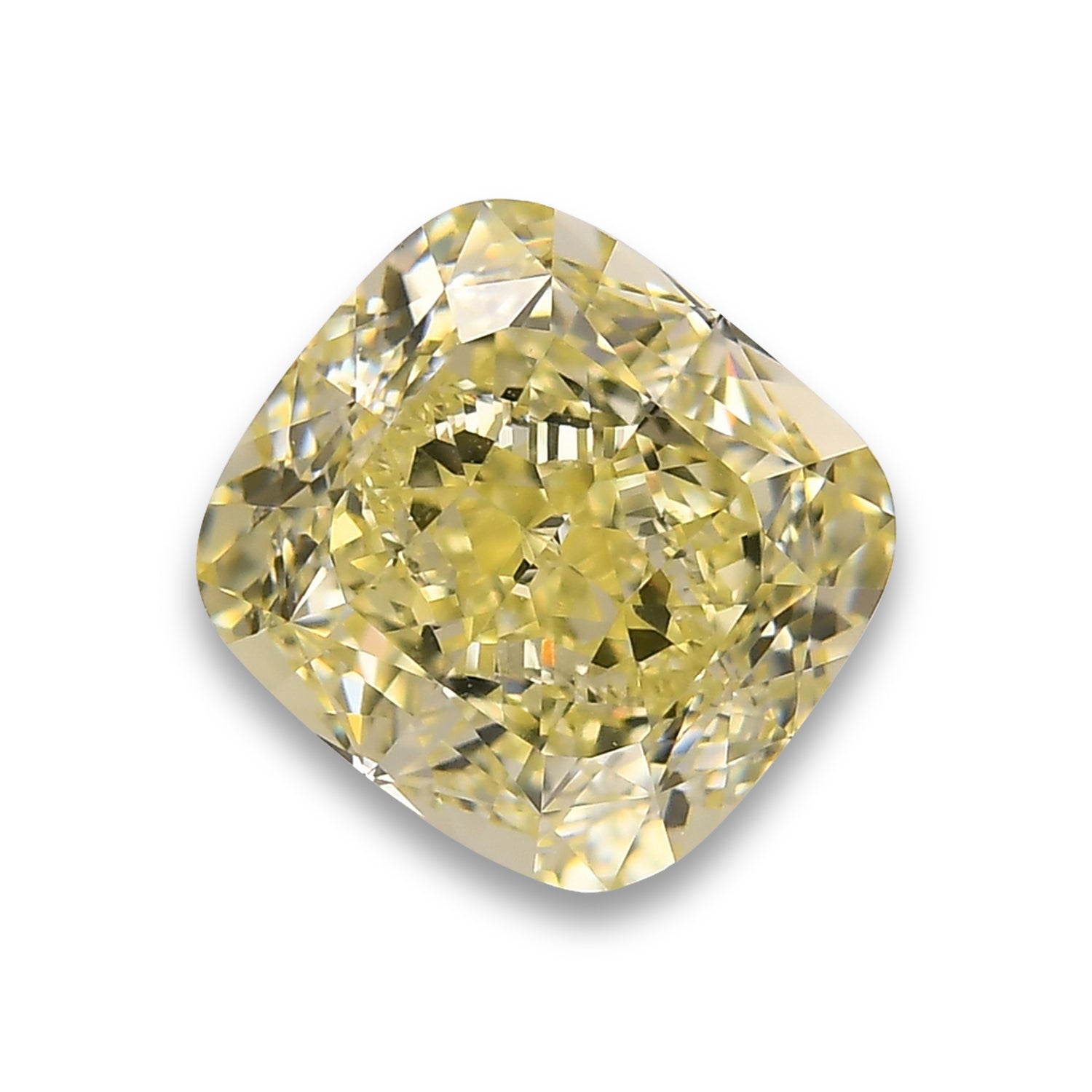 3.05 Carat Fancy Light Yellow Cushion Diamond VS1 GIA