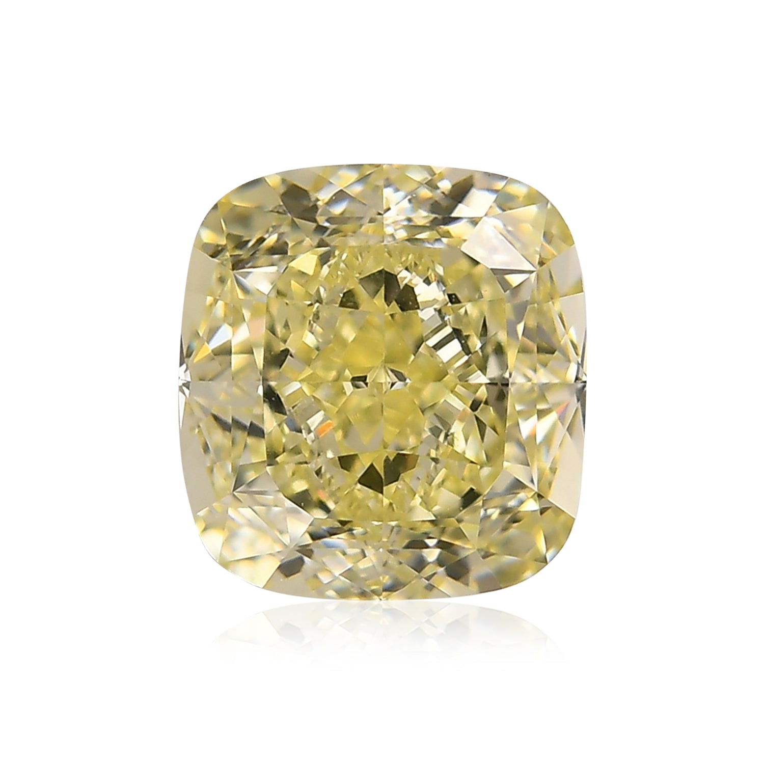 3.05 Carat Fancy Light Yellow Cushion Diamond VS1 GIA