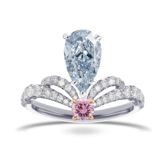 1.50 Carat Fancy Blue Pear Diamond VS1 GIA